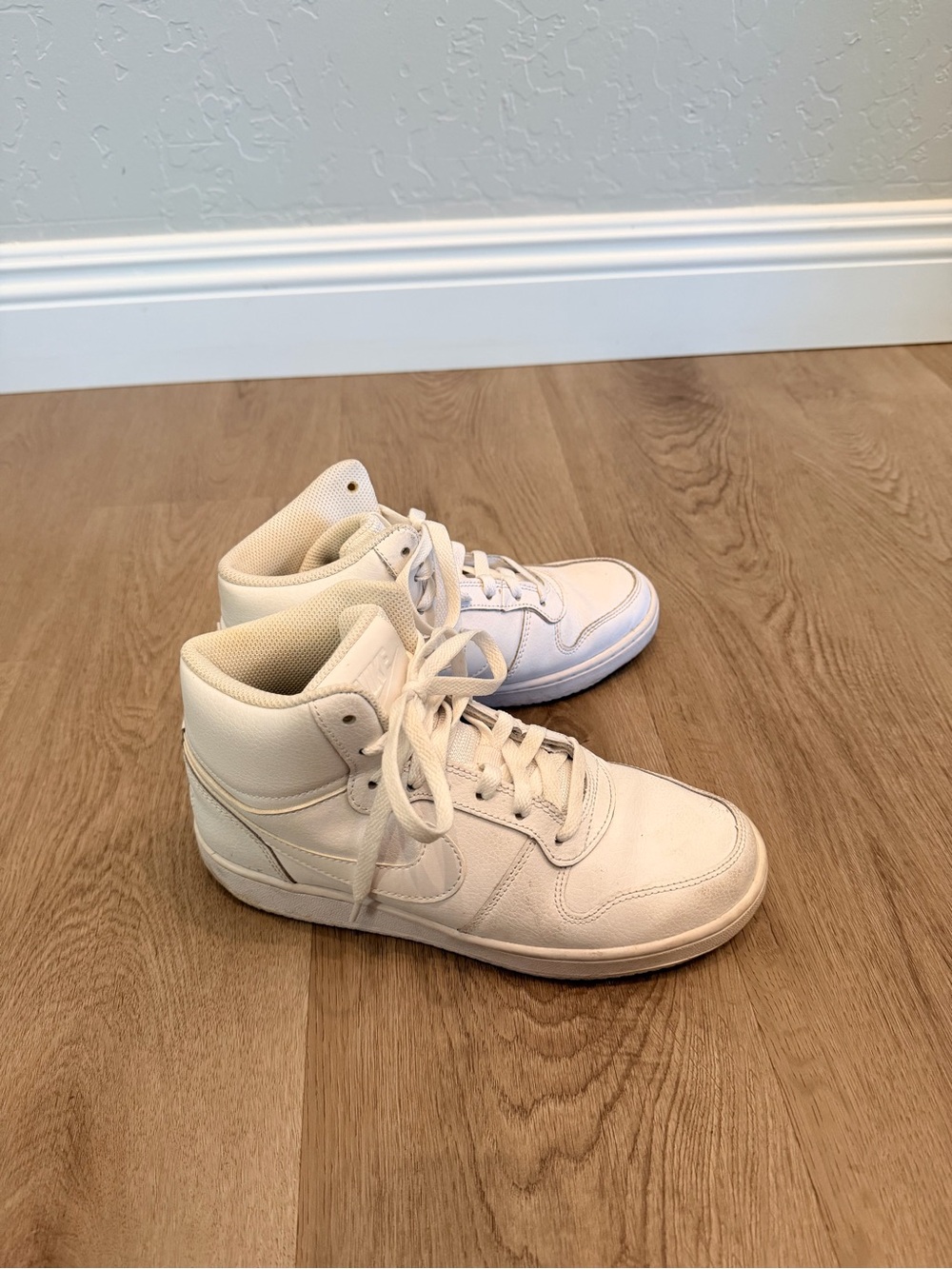 Nike Men’s High-Top Sneakers in Cream/Off-White